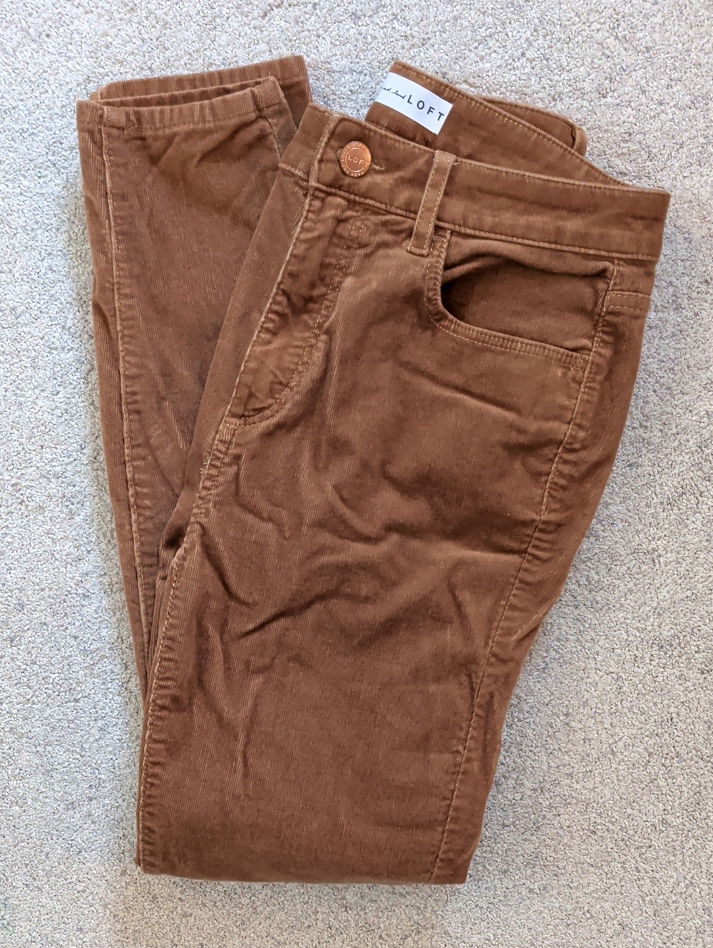 LOFT Women’s Tan Skinny Corduroy Pants